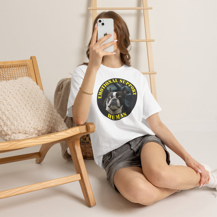 Emotional Support Human T-Shirt — Funny Boston Terrier Pet Tee