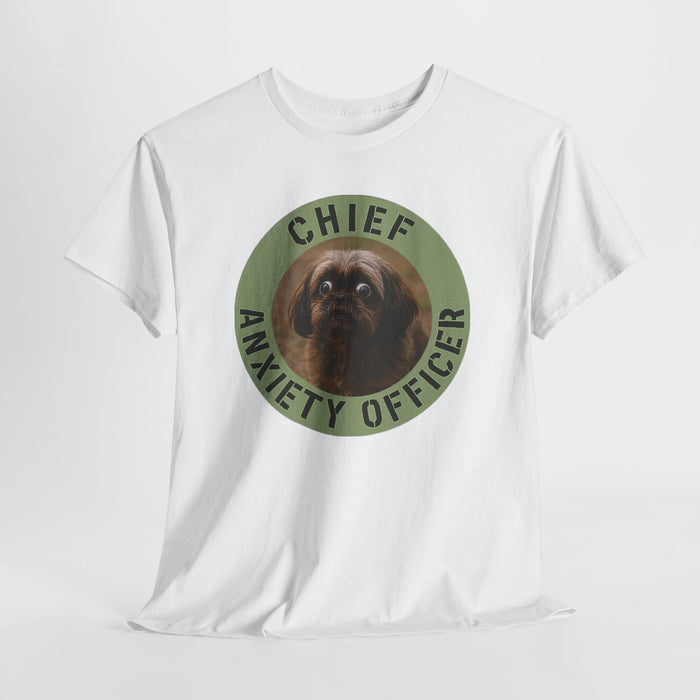 Chief Anxiety Officer T-Shirt — Funny Dog Graphic Tee for Anxious Dog Lovers