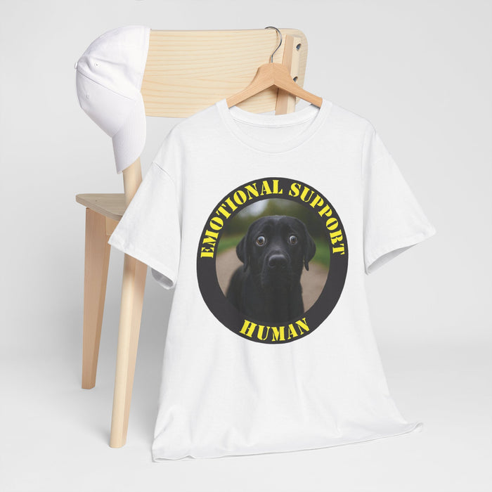 T-Shirt — “Emotional Support Human” Black Lab Graphic Tee