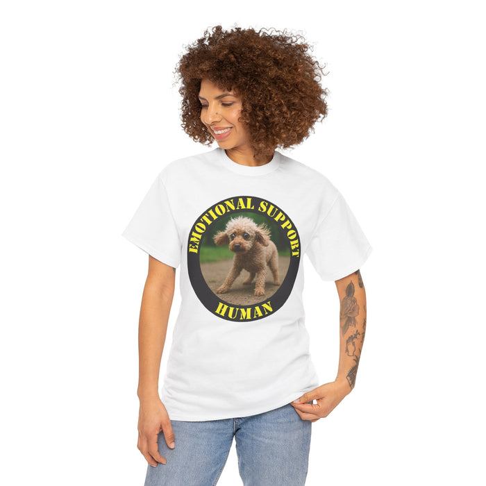 Emotional Support Human T-Shirt — Cute Puppy Circle Design