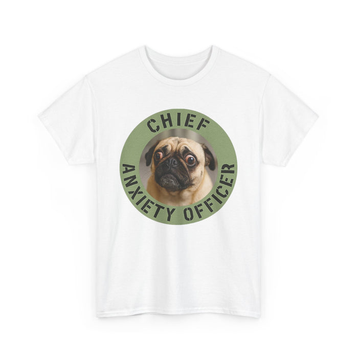 T-Shirt - "Chief Anxiety Officer" Pug Graphic Tee