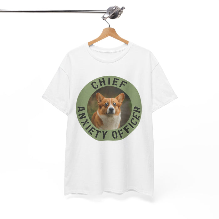 Chief Anxiety Officer T-Shirt — Cute Corgi Anxiety Officer Graphic Tee