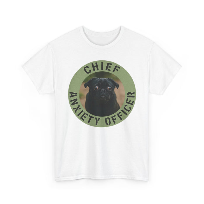 Chief Anxiety Officer Dog Tee — Funny Pug Graphic T-Shirt