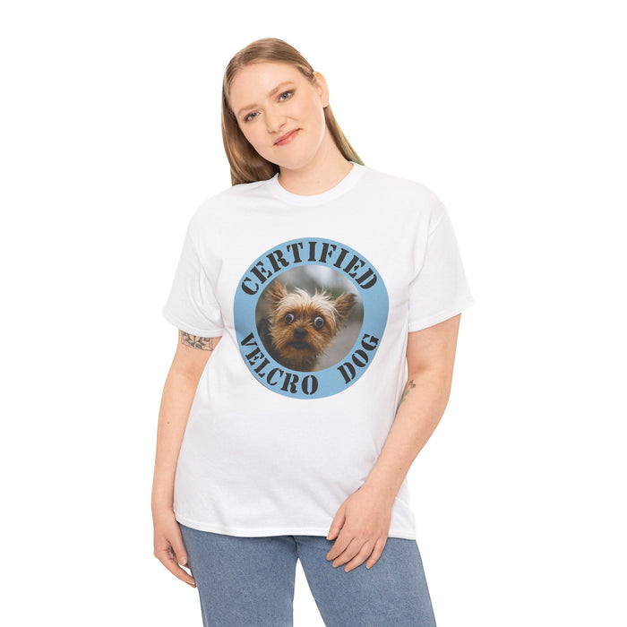 Certified Velcro Dog T‑Shirt — Funny Cute Yorkie Face Tee