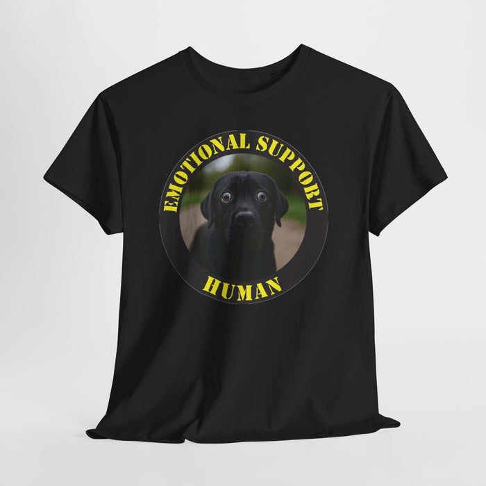 T-Shirt — “Emotional Support Human” Black Lab Graphic Tee
