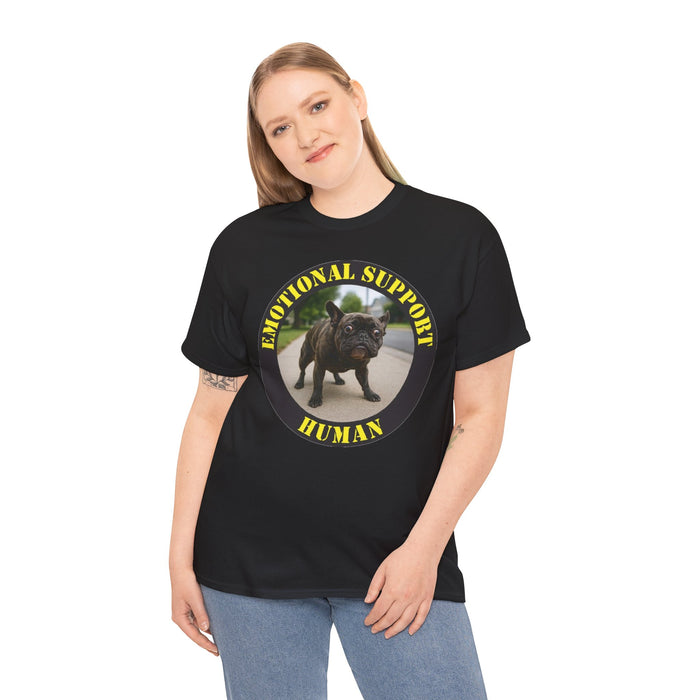 Emotional Support Human T‑Shirt – Funny Pet Rescue Tee with French Bulldog Photo