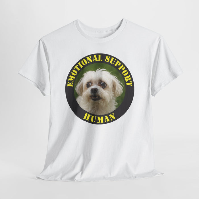 Emotional Support Human T‑Shirt — Cute Dog Photo Tee for Pet Lovers