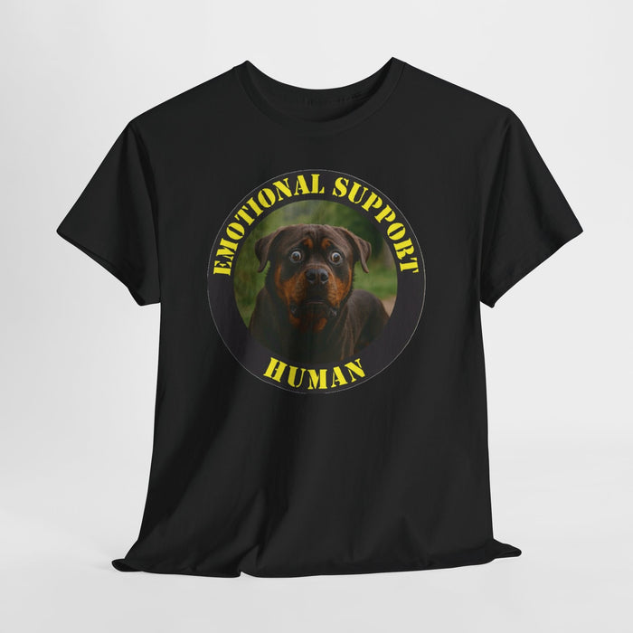 Emotional Support Human T-Shirt – Rottweiler Rescue Pet Lover Tee
