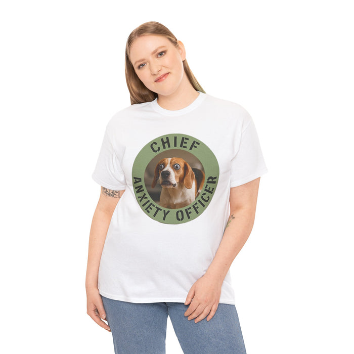 Chief Anxiety Officer T-Shirt — Cute Beagle Dog Graphic Tee