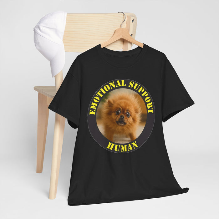 Emotional Support Human Tee — Cute Pomeranian Pet Lover Shirt