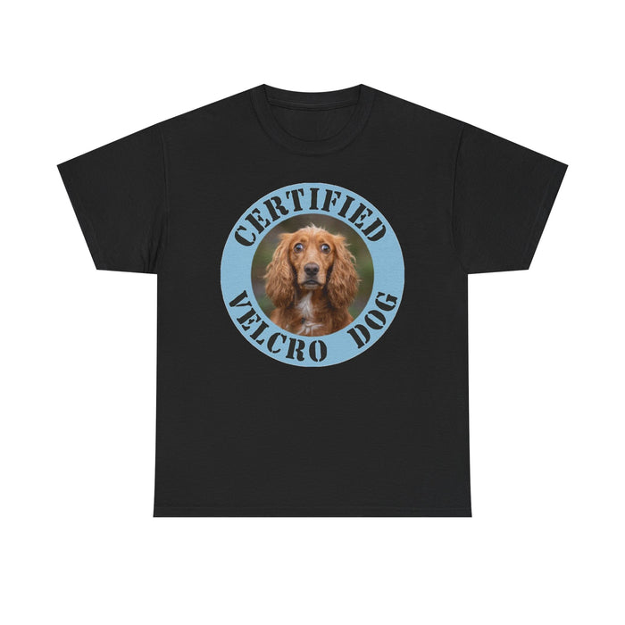 Certified Velcro Dog T‑Shirt — Funny Cocker Spaniel Pet Lover Tee