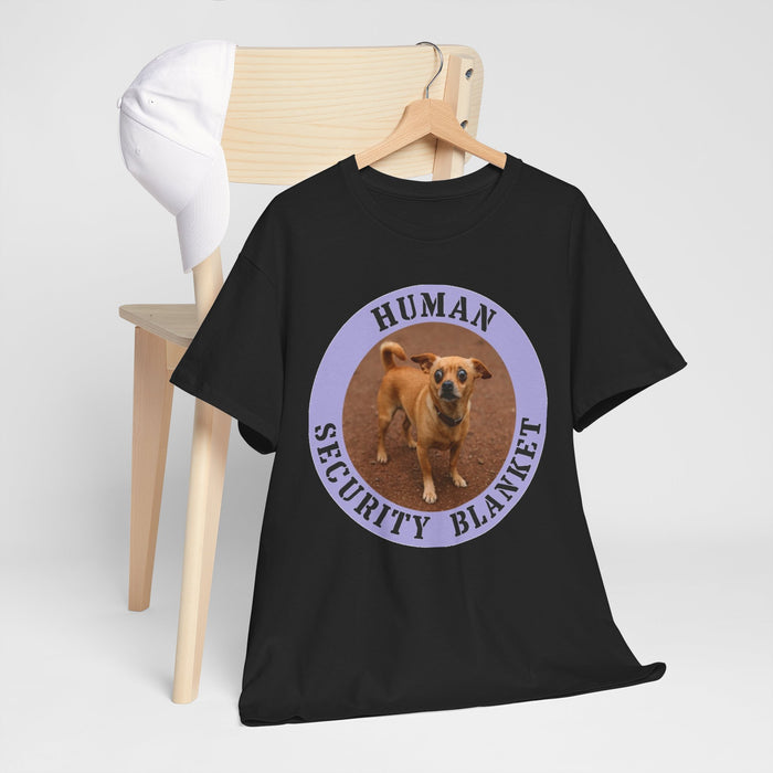 T-Shirt — "Human Security Blanket" Cute Dog Circle Graphic Tee