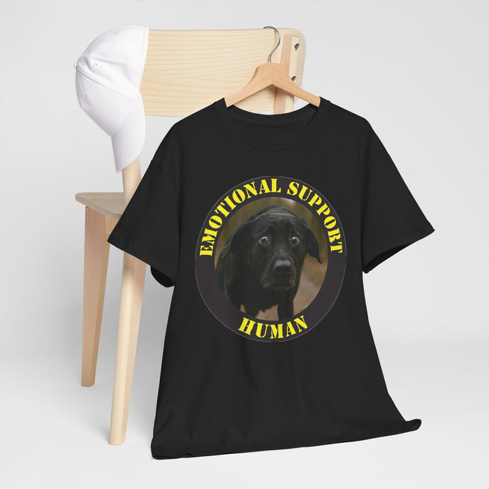 Emotional Support Human T-Shirt — Cute Black Lab Pet Lover Tee