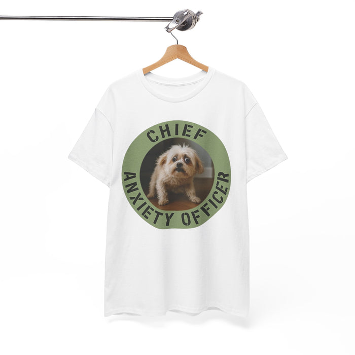 Chief Anxiety Officer Tee — Cute Dog Graphic T-Shirt for Dog Lovers & Anxious Humor