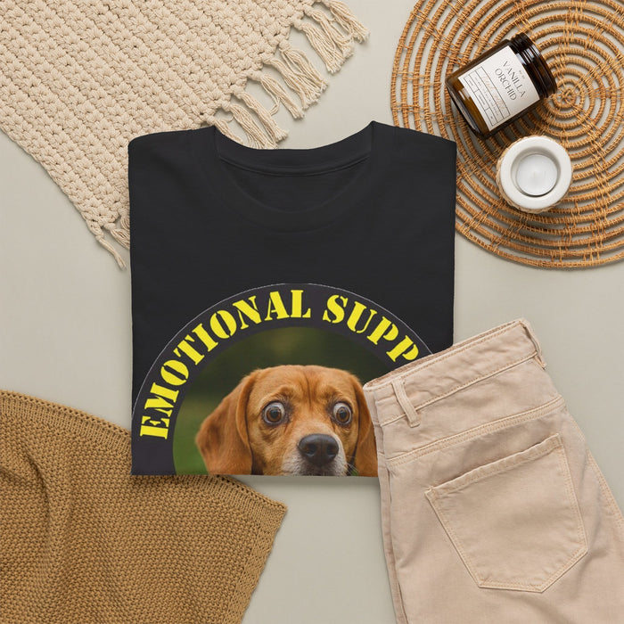 Emotional Support Human T-Shirt – Dog Photo Badge Tee
