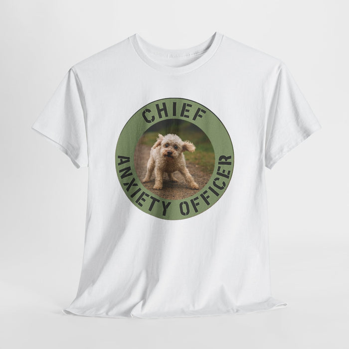 Chief Anxiety Officer T-Shirt — Cute Puppy Graphic Tee for Anxious Dog Lovers