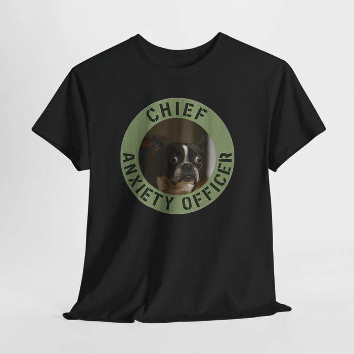 Chief Anxiety Officer Dog T-Shirt — Funny Pet Mom/Dad Tee
