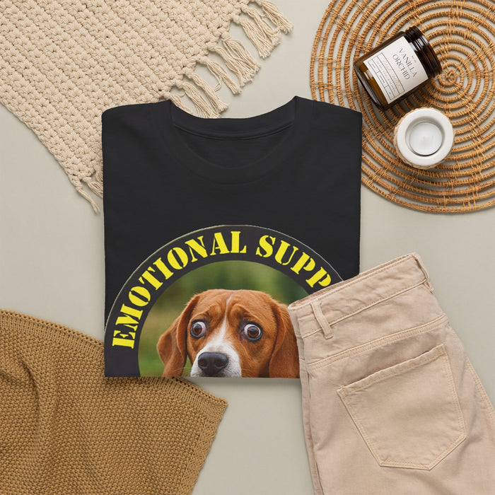 Emotional Support Human Tee — Funny Dog Badge T-Shirt