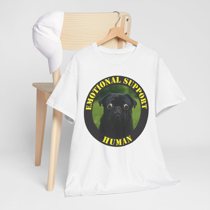 Emotional Support Human T-Shirt — Cute Pug Pet Lover Tee
