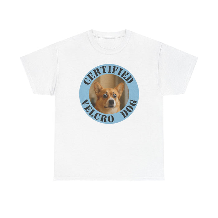 Certified Velcro Dog T‑Shirt — Cute Corgi Face Graphic Tee