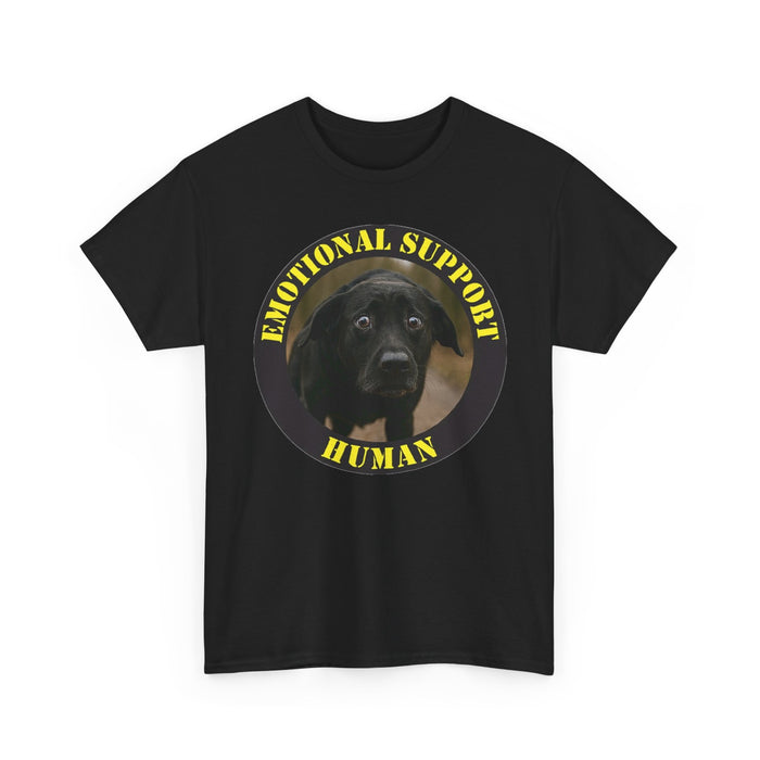 Emotional Support Human T-Shirt — Cute Black Lab Pet Lover Tee