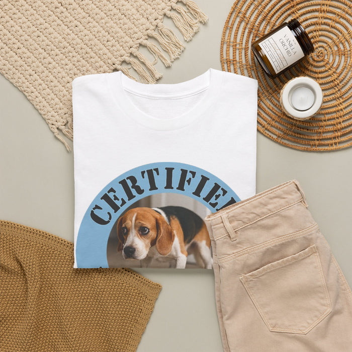 Certified Velcro Dog T‑Shirt — Funny Beagle Pet Lover Tee