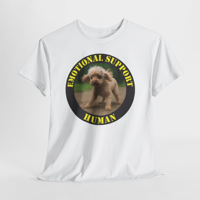 Emotional Support Human T-Shirt — Cute Puppy Circle Design