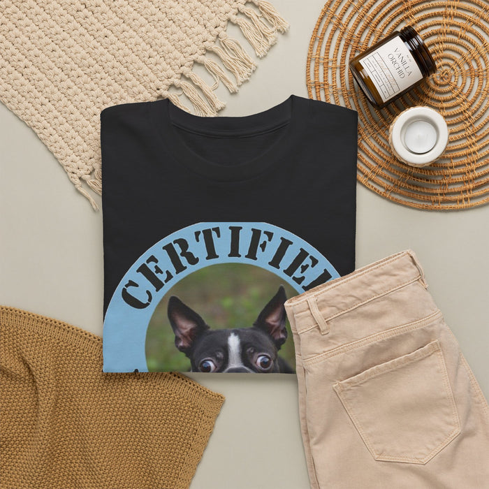 Certified Velcro Dog T-Shirt — Funny Boston Terrier Pet Tee