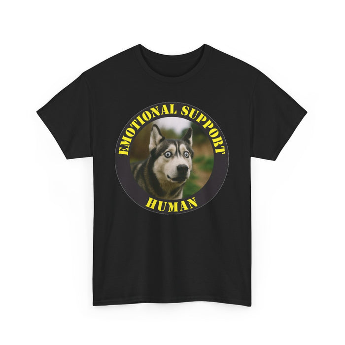 Emotional Support Human T-Shirt — Cute Husky Pet Lover Tee