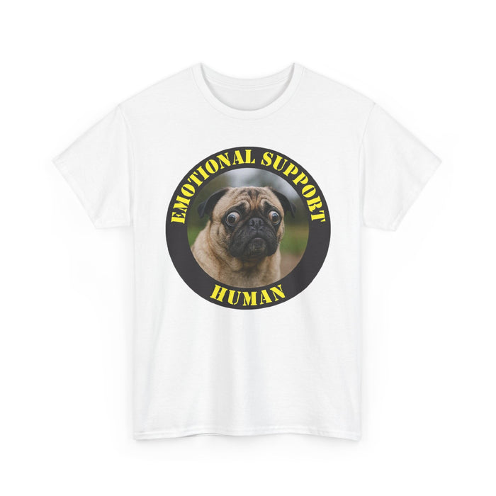 Emotional Support Human Tee — Pug Dog Graphic T-Shirt