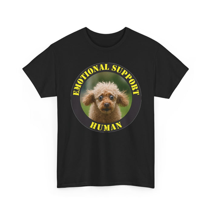 Emotional Support Human T‑Shirt — Cute Poodle Rescue Pet Lover Tee