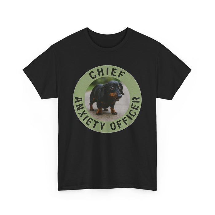 Chief Anxiety Officer T-Shirt — Cute Dachshund Pet Humor Tee