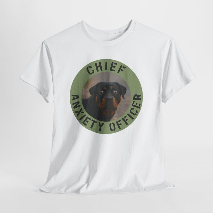 Chief Anxiety Officer Dog T-Shirt — Funny Rottweiler Pet Tee