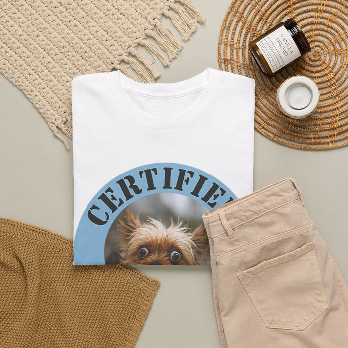 Certified Velcro Dog T‑Shirt — Cute Yorkshire Terrier Pet Tee