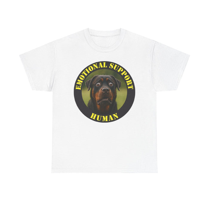 Emotional Support Human T‑Shirt — Rottweiler Pet Lover Gift