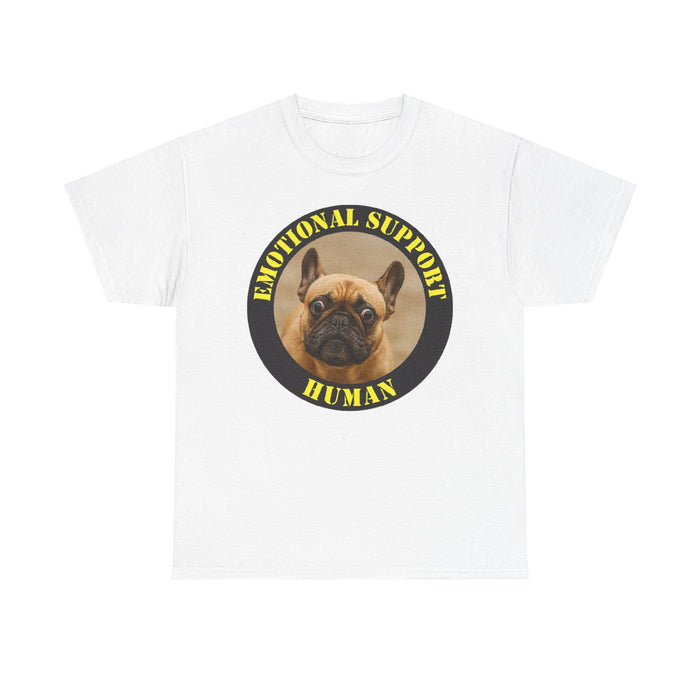 Emotional Support Human Tee — Cute French Bulldog Circle Graphic