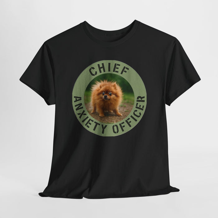 Chief Anxiety Officer T-Shirt – Funny Pomeranian Anxiety Graphic Tee
