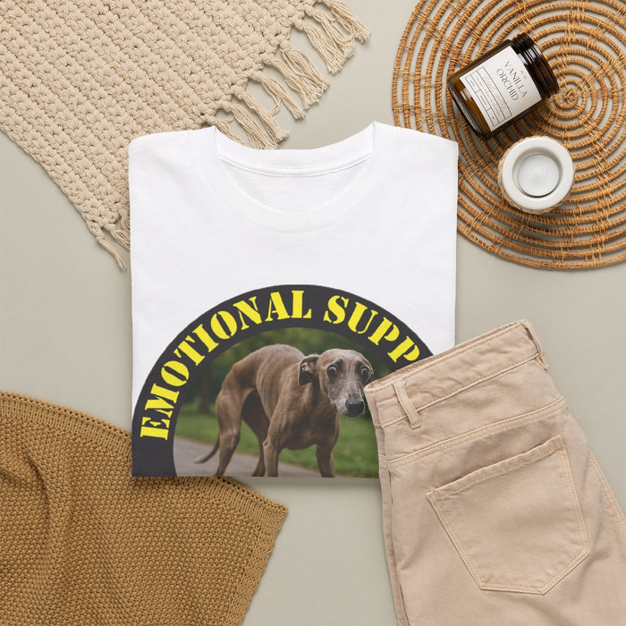 Emotional Support Human T-Shirt — Funny Dog/Whippet Rescue Tee