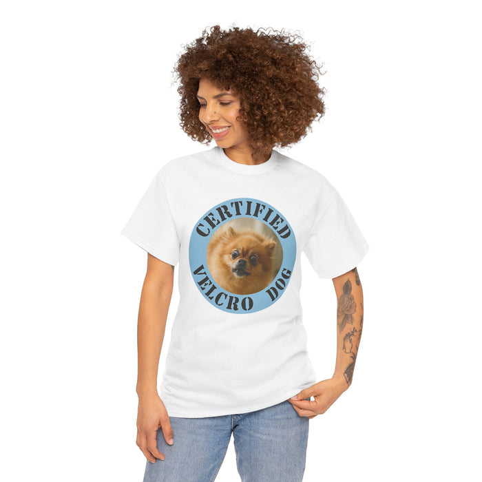 Certified Velcro Dog T‑Shirt — Funny Pomeranian Pet Lover Tee
