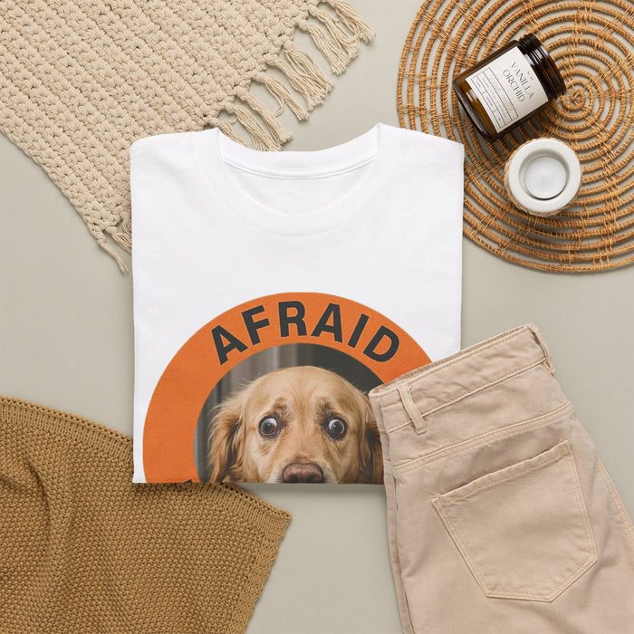 Afraid But Trying Dog Graphic Tee — Cute Encouragement T-Shirt