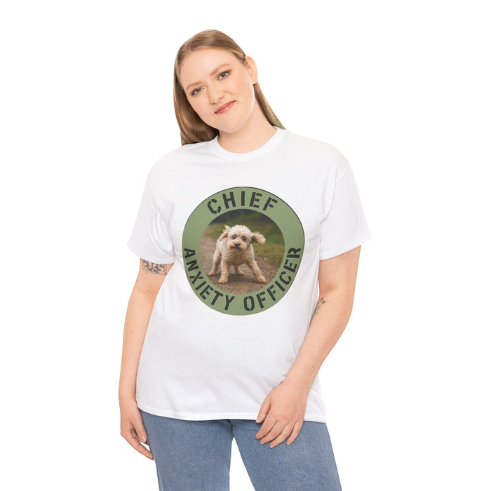 Chief Anxiety Officer T-Shirt — Cute Puppy Graphic Tee for Anxious Dog Lovers