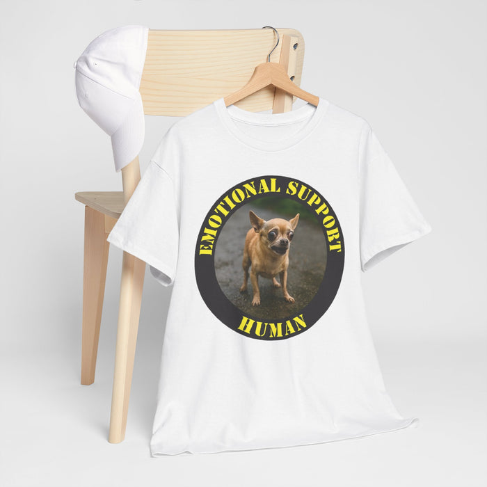 Emotional Support Human T‑Shirt — Cute Dog Badge Tee for Pet Lovers