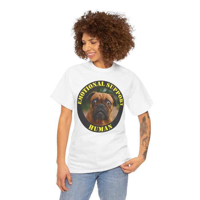 Emotional Support Human T‑Shirt — Cute Pug Pet Lover Tee