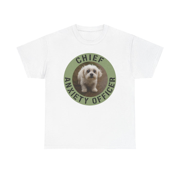 Chief Anxiety Officer T-Shirt — Cute Puppy Graphic Tee for Dog Lovers
