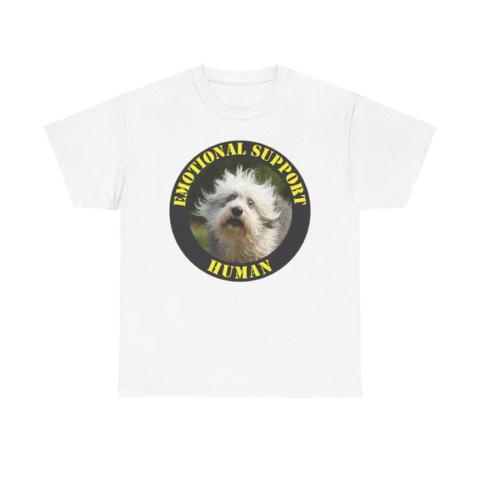 Emotional Support Human T‑Shirt — Cute Rescue Dog Pet Lover Tee