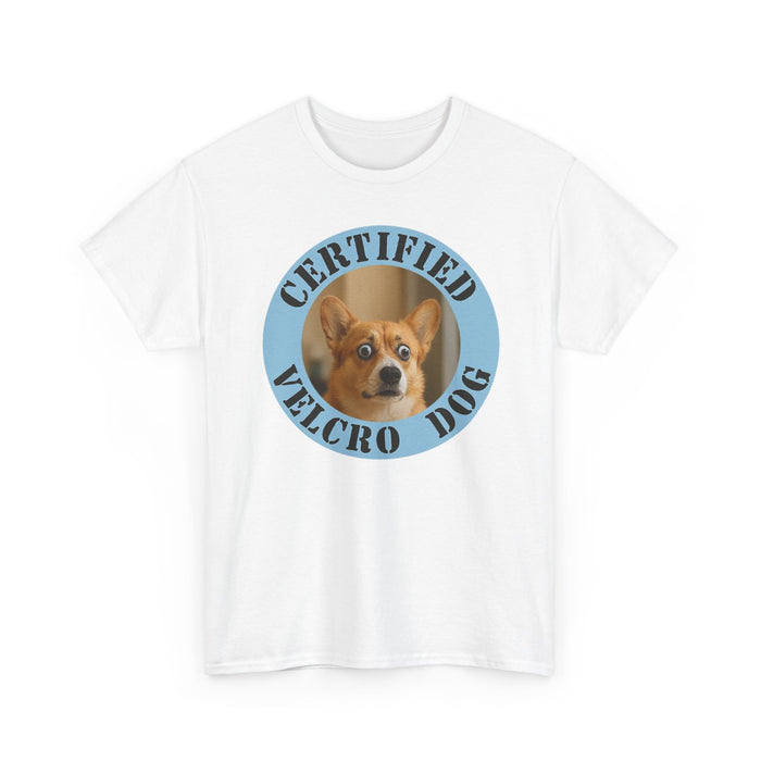 Certified Velcro Dog T‑Shirt — Cute Corgi Face Graphic Tee
