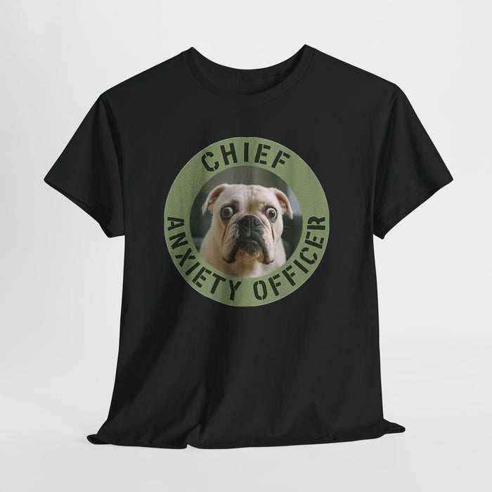 Chief Anxiety Officer T-Shirt – Funny Bulldog Pet Lover Tee