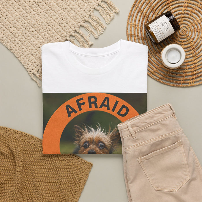 Afraid But Trying T-Shirt — Cute Dog Motivational Tee