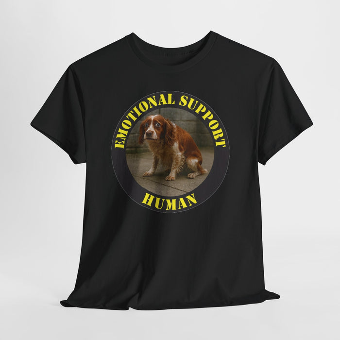 Emotional Support Human T‑Shirt — Cute Spaniel Pet Therapy Tee
