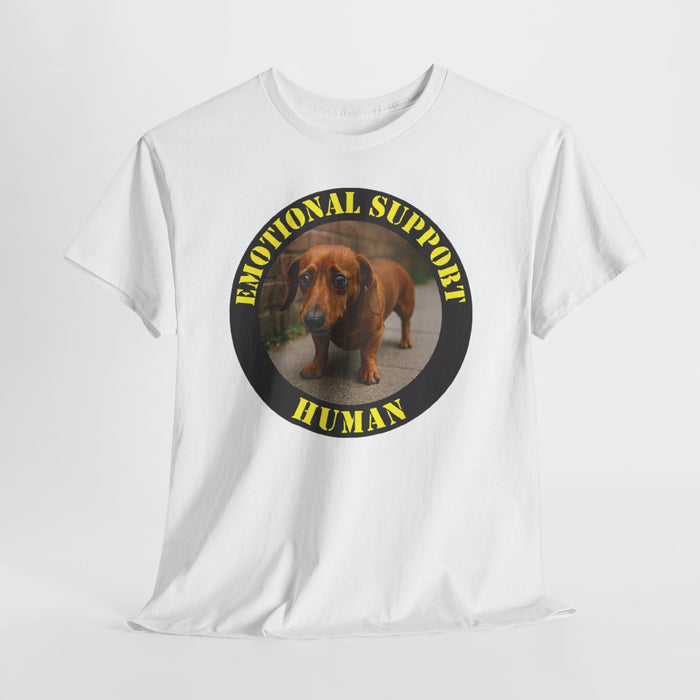 Emotional Support Human T-Shirt — Cute Dachshund Rescue Tee